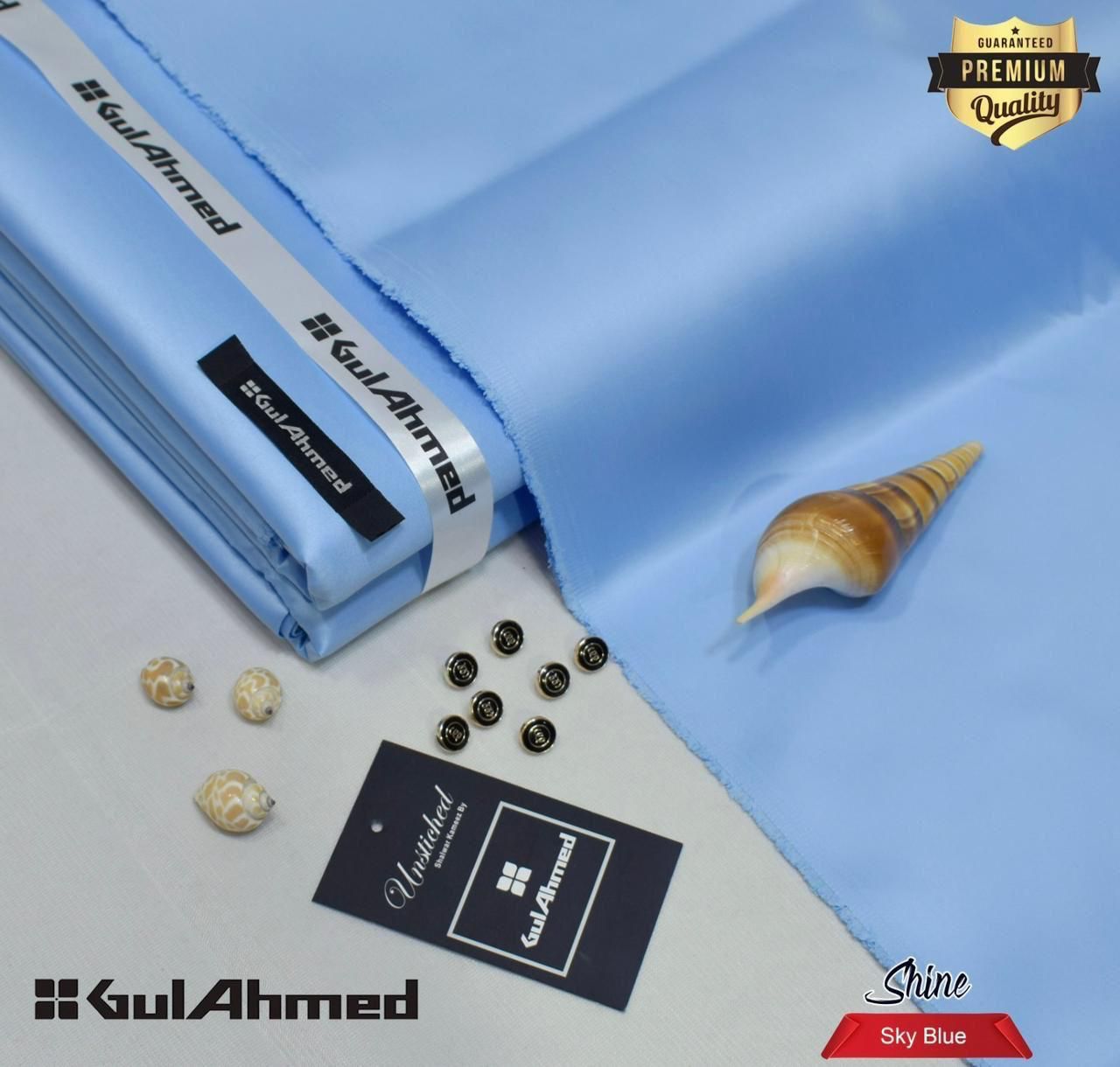 Gul Ahmed Cotton Sotton sky blue – 4.5 Meter Unstitched | Premium Men’s Fabric