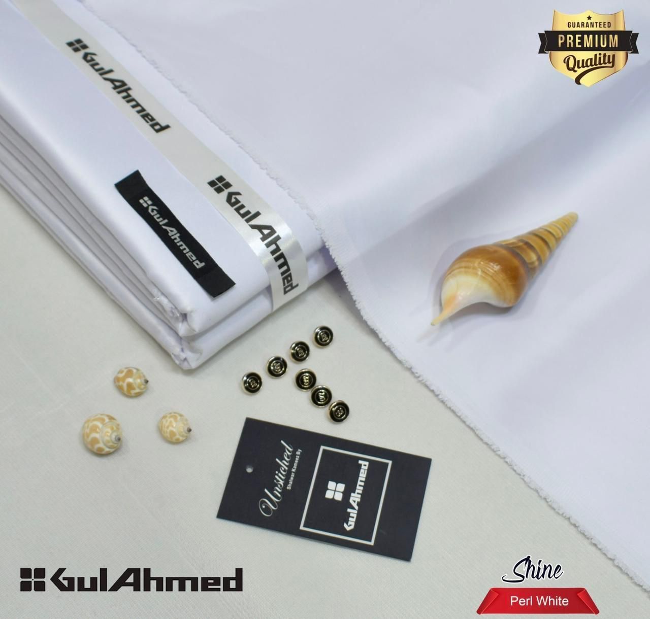 Gul Ahmed Cotton Sotton white – 4.5 Meter Unstitched | Premium Men’s Fabric
