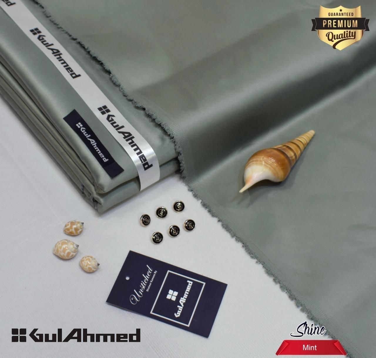 Gul Ahmed Cotton Sotton mint – 4.5 Meter Unstitched | Premium Men’s Fabric