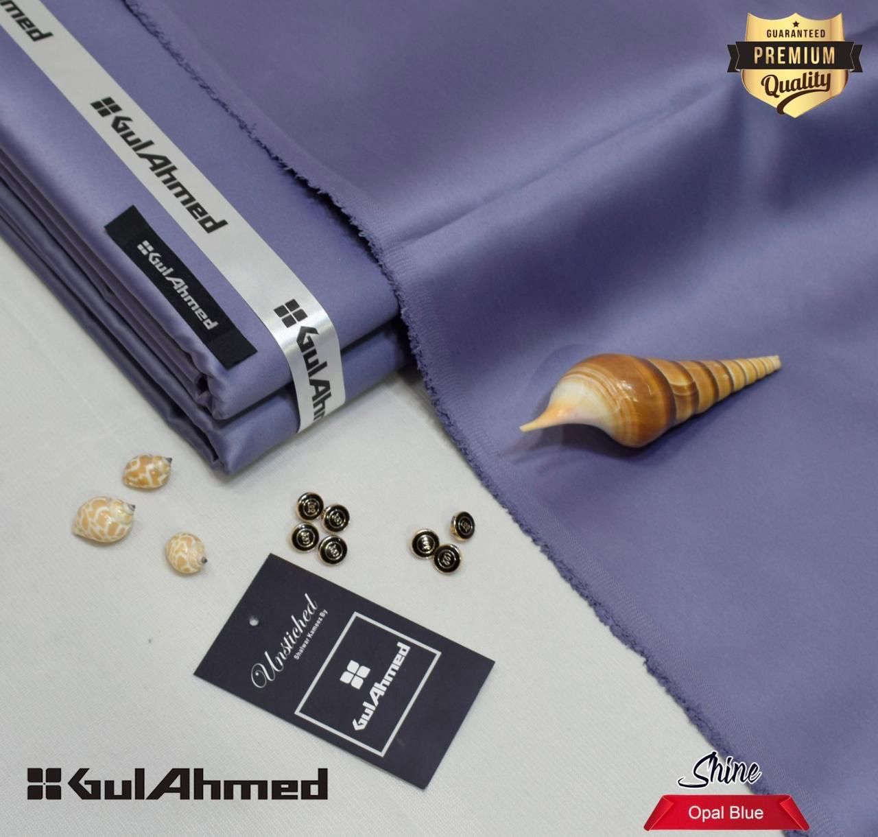 Gul Ahmed Cotton Sotton Opal Blue – 4.5 Meter Unstitched | Premium Men’s Fabric