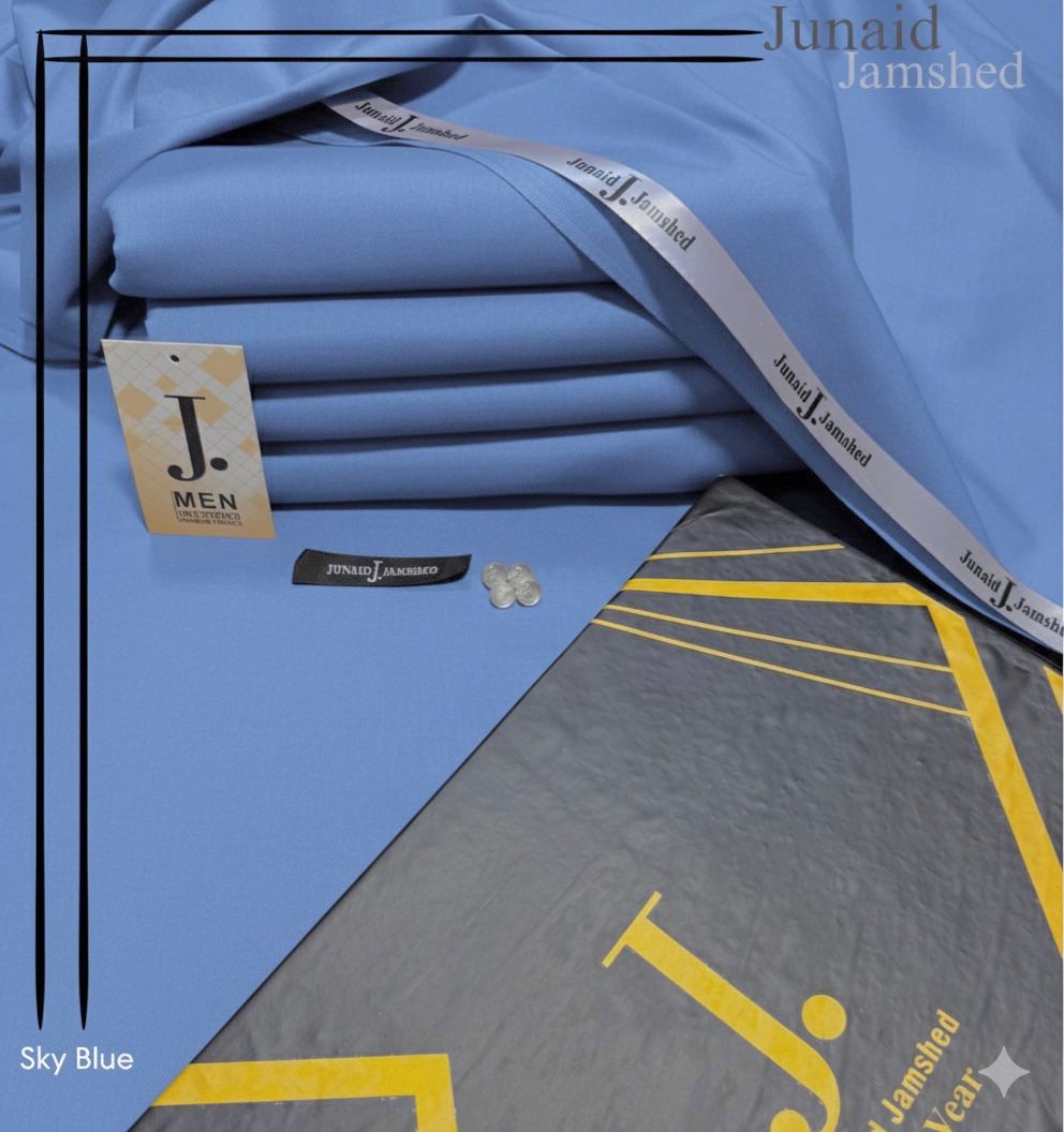 junaid Jamshaid Wash & Ware Sky Blue Unstitched | Premium Men’s Fabric
