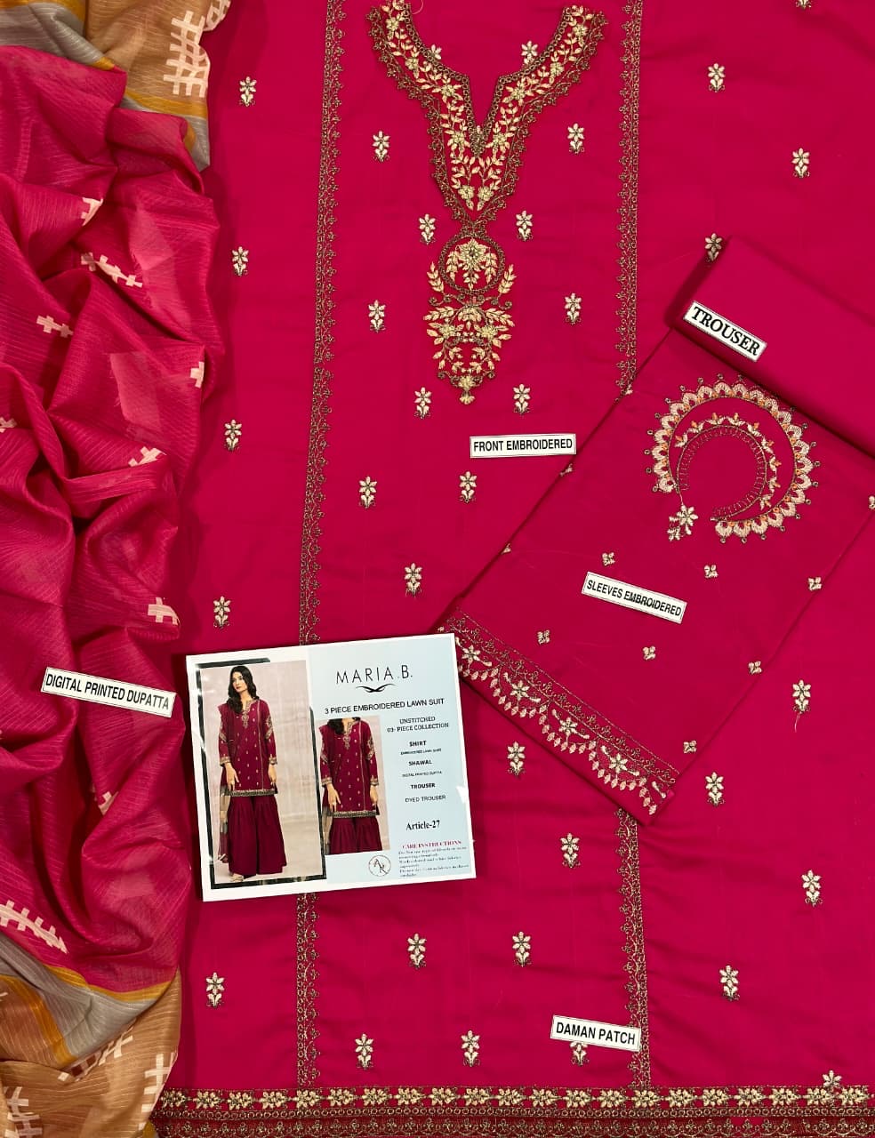 Maria B. Heavy Embroided 3 pcs