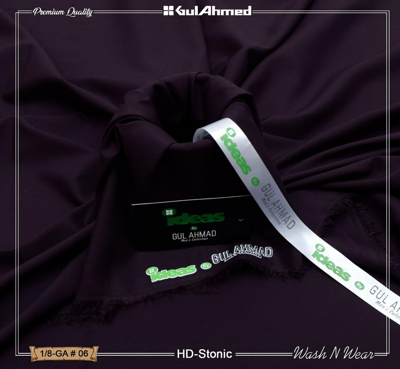 Gul Ahmed Premium Boski wash & wear (Deep purple)