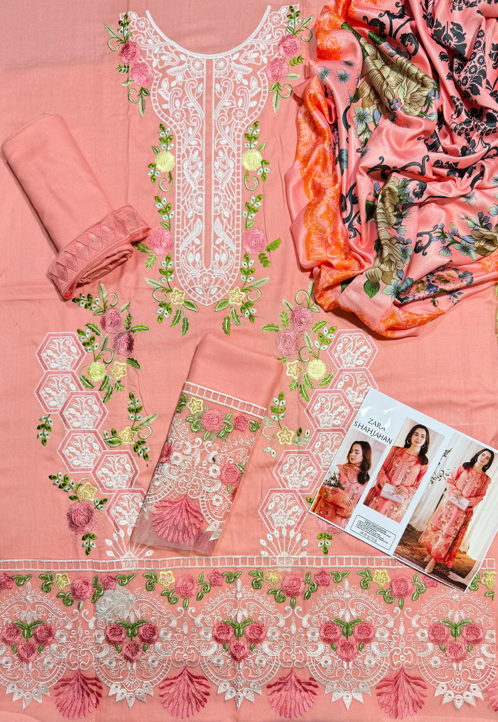 ZARA SHAHJAHAN DHANAK EMROIDERED 3PC (E128)