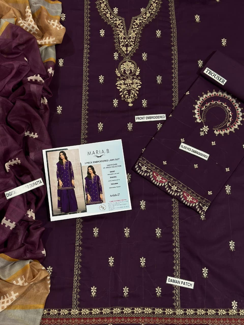 Maria B. Heavy Embroided 3 pcs