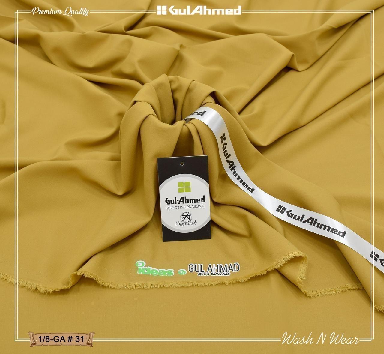 Gul Ahmed Premium Boski wash & wear (light gold)