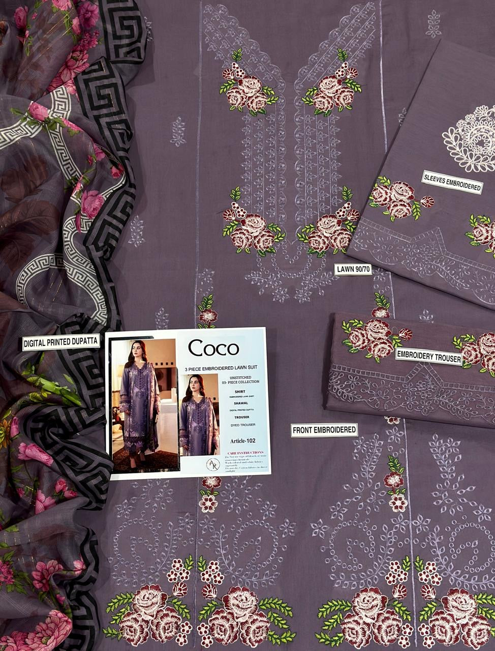 Coco Heavy Embroided 3 pcs