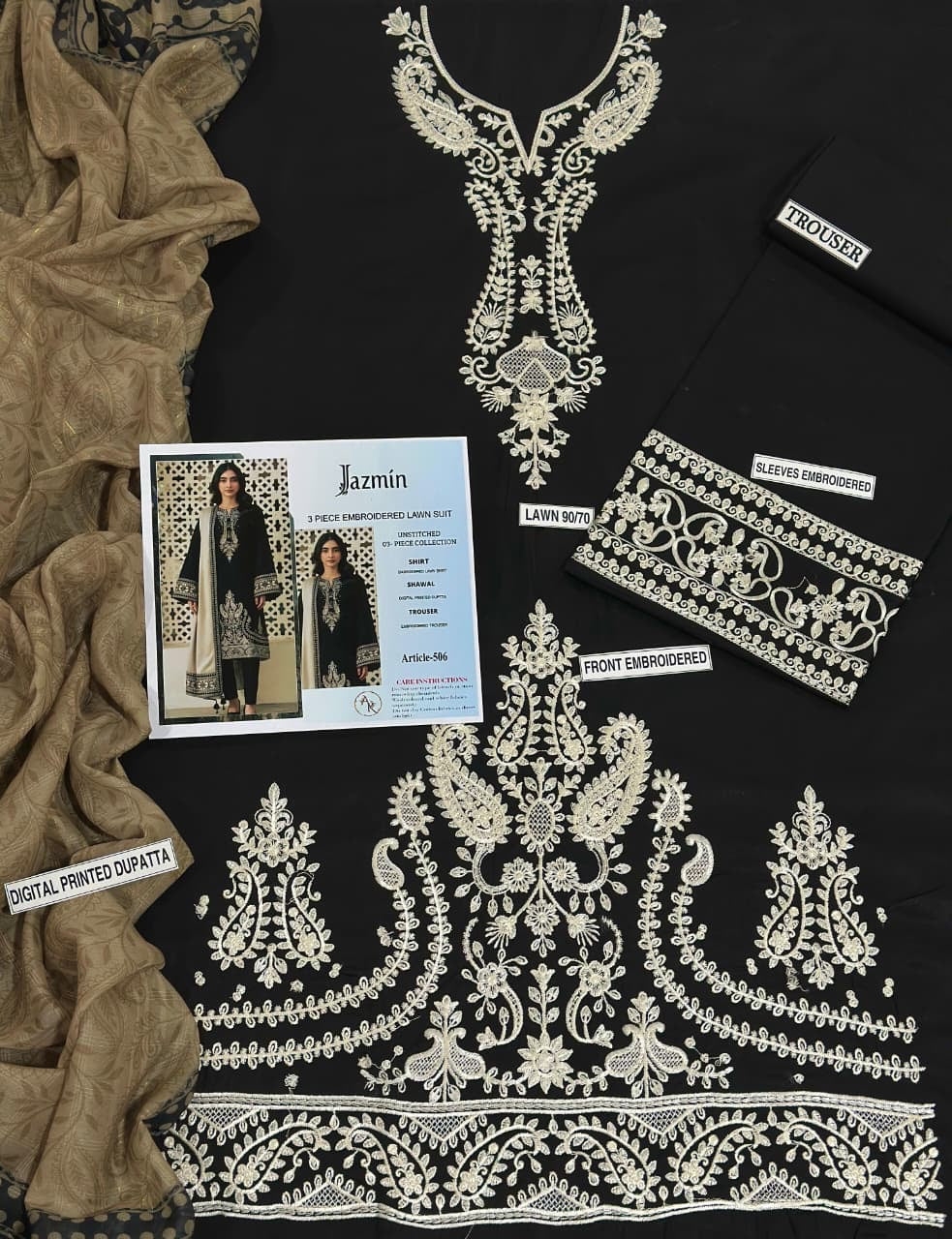 Jazmin Heavy Embroided 3 pcs
