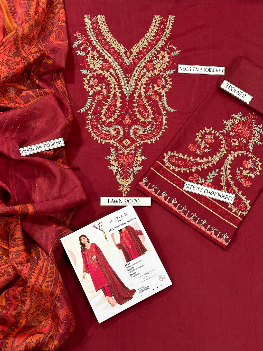 Maria B. Heavy Embroided 3 pcs