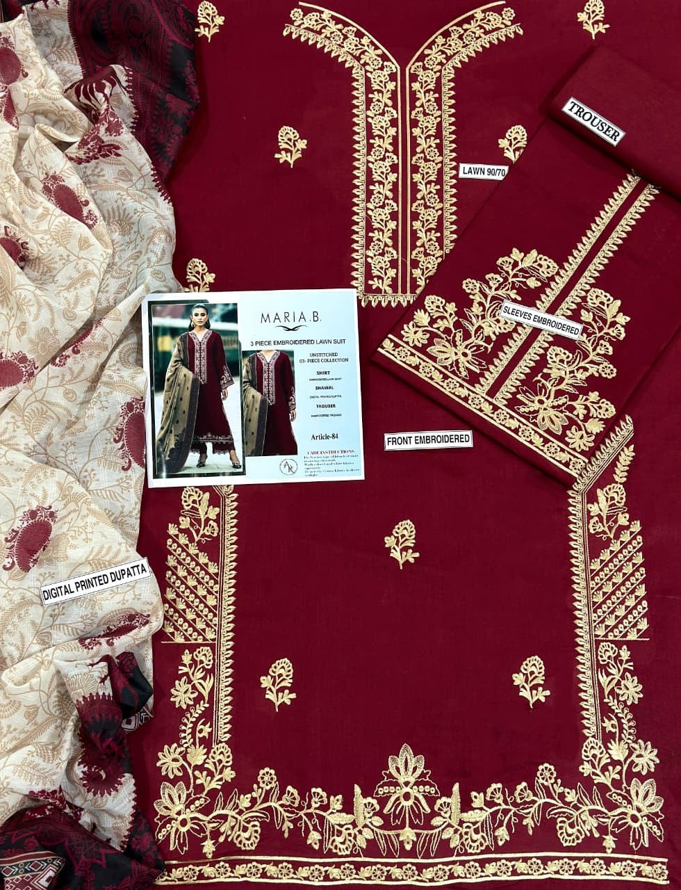 Maria B. Heavy Embroided 3 pcs