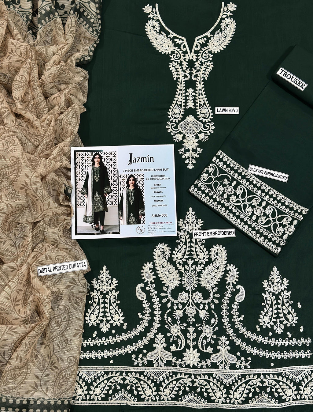Jazmin Heavy Embroided 3 pcs