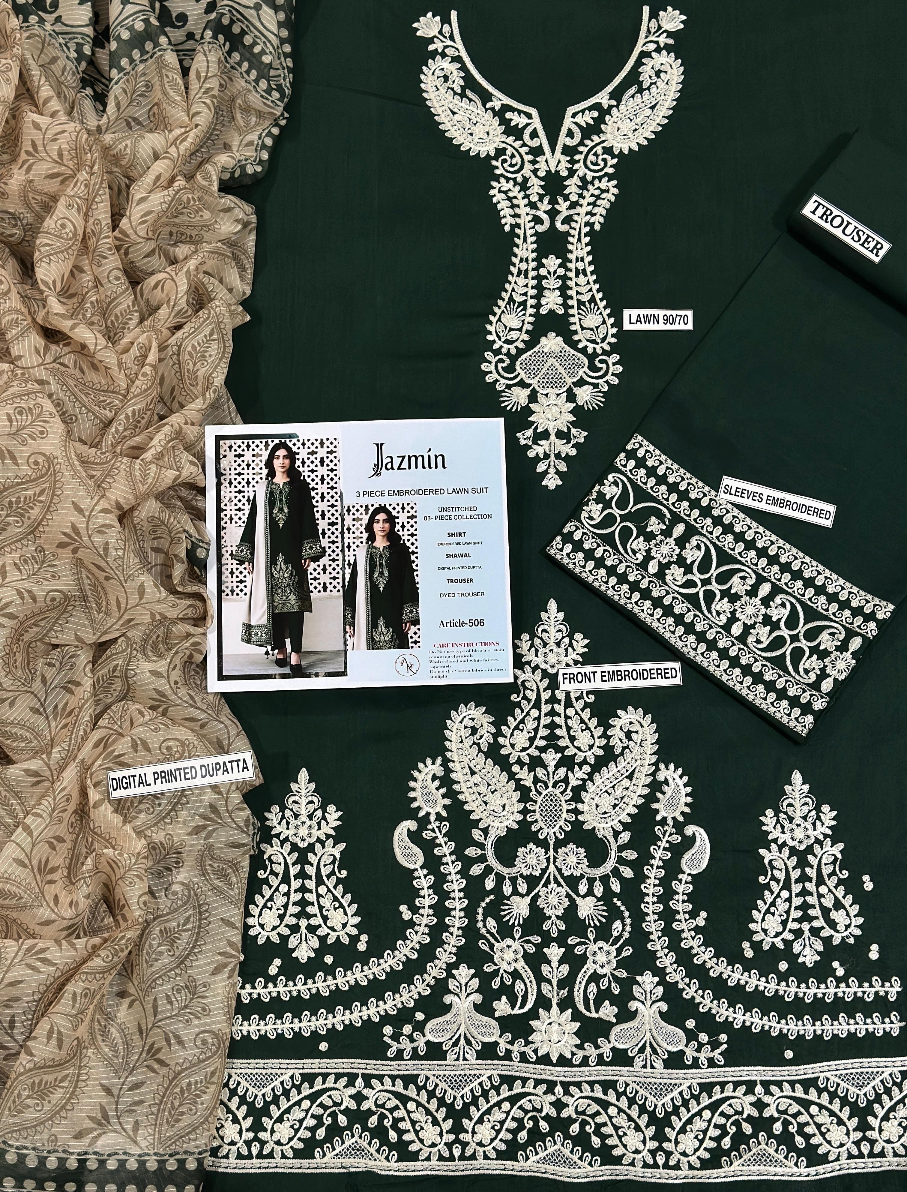 Jazmin Heavy Embroided 3 pcs