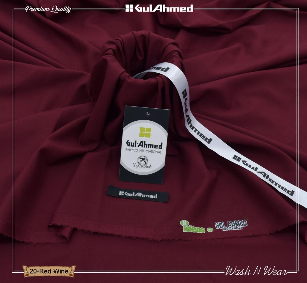Gul Ahmed Premium Boski wash & wear (Mehroon)