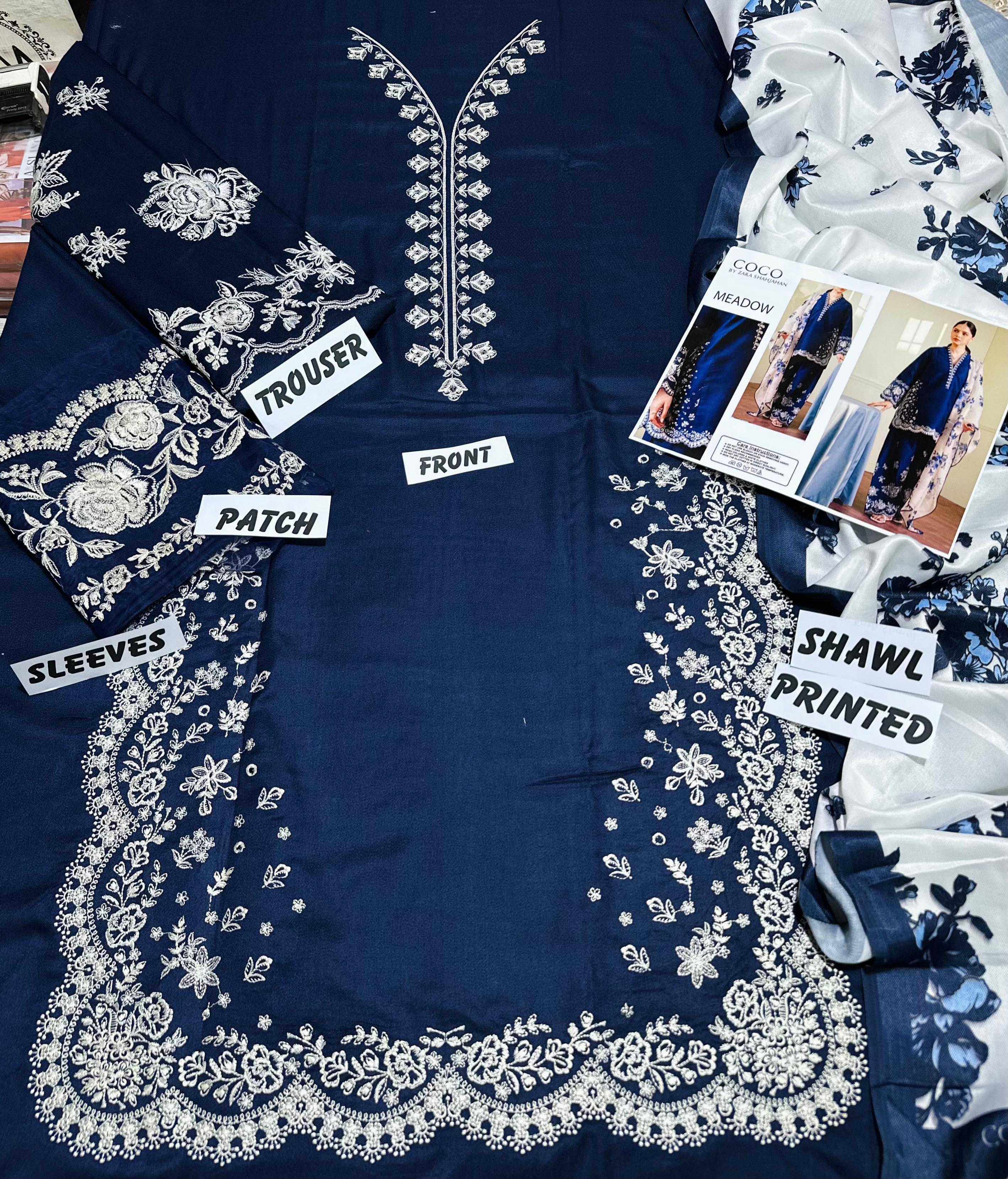 Zara shahjahan DHANAK EMROIDERED 3PC (E138)