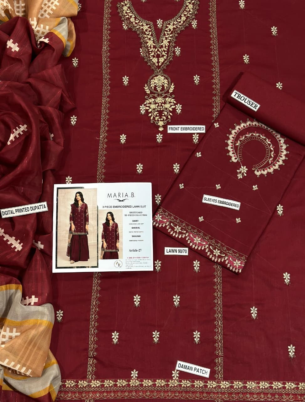 Maria B. Heavy Embroided 3 pcs