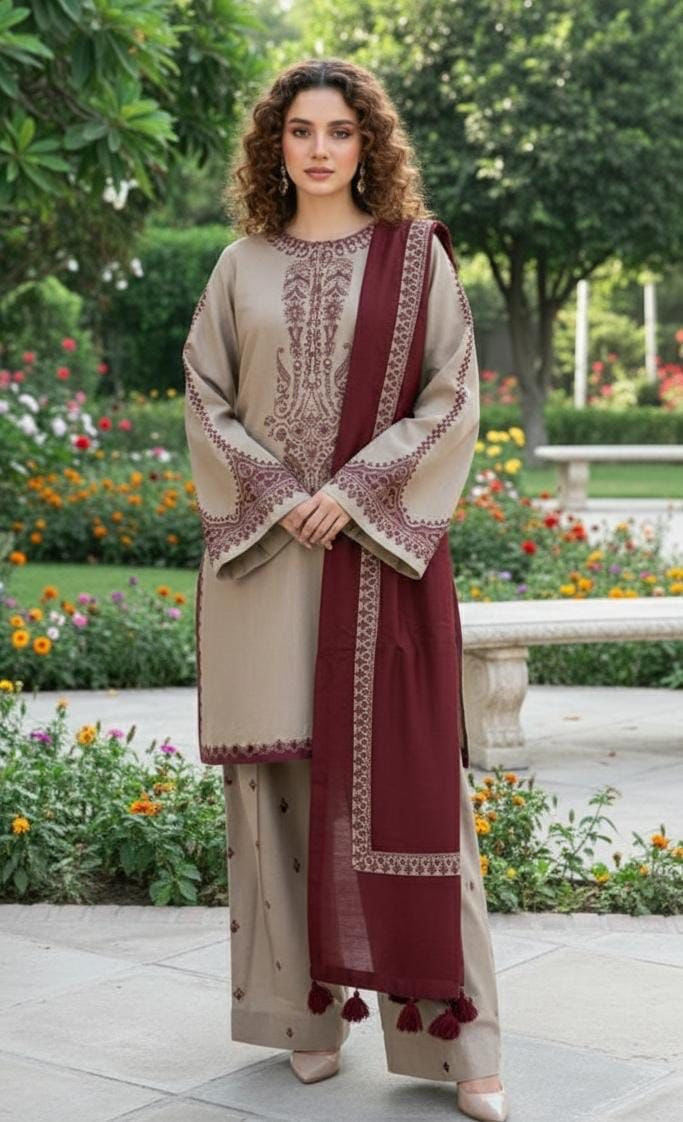 BAROQUE DHANAK EMROIDERED 3PC (E203)