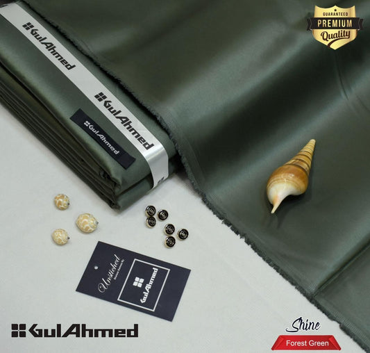 Gul Ahmed Cotton Sotton forest green – 4.5 Meter Unstitched | Premium Men’s Fabric