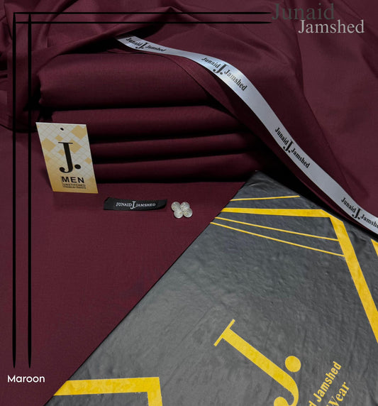 junaid Jamshaid Wash & Ware Maroon – 4 Meter Unstitched | Premium Men’s Fabric