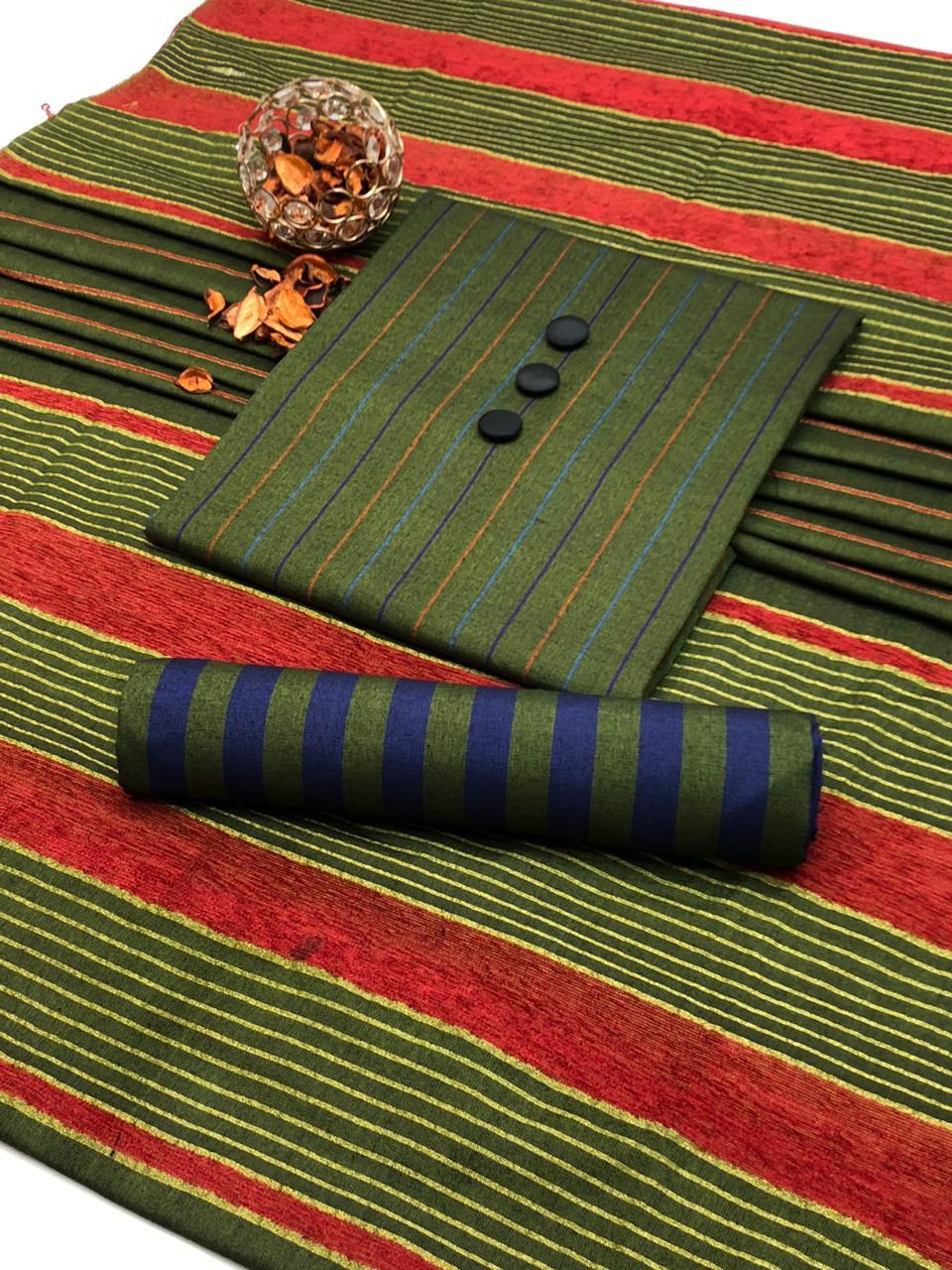 KHADI SILK UNSTITCED 3PC